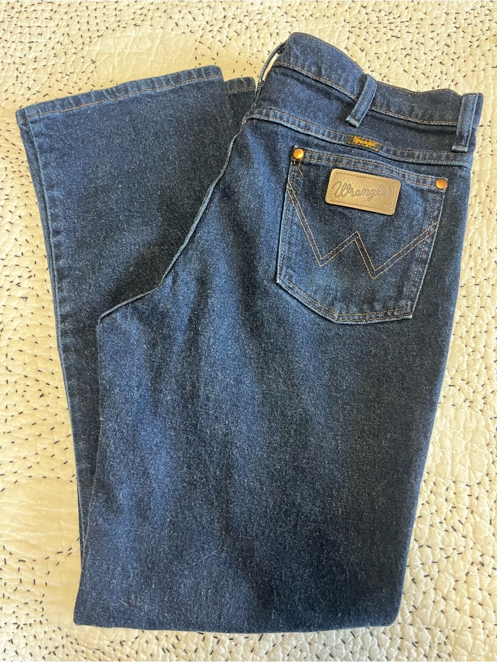 Wrangler Cowboy Cut Jeans Mens 34X30 Blue Rigid Classic Denim Dark Wash Workwear